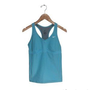 Nike Tank Top Built-in Sports Bra Lightly Padded Racerback Blue Women Size Small